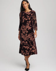 Chico's Clothing Burnout Velvet Midi Dress