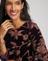 Chico's Clothing Burnout Velvet Midi Dress
