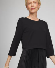 Chico's Clothing Satin-Knit Pleated Maxi Dress