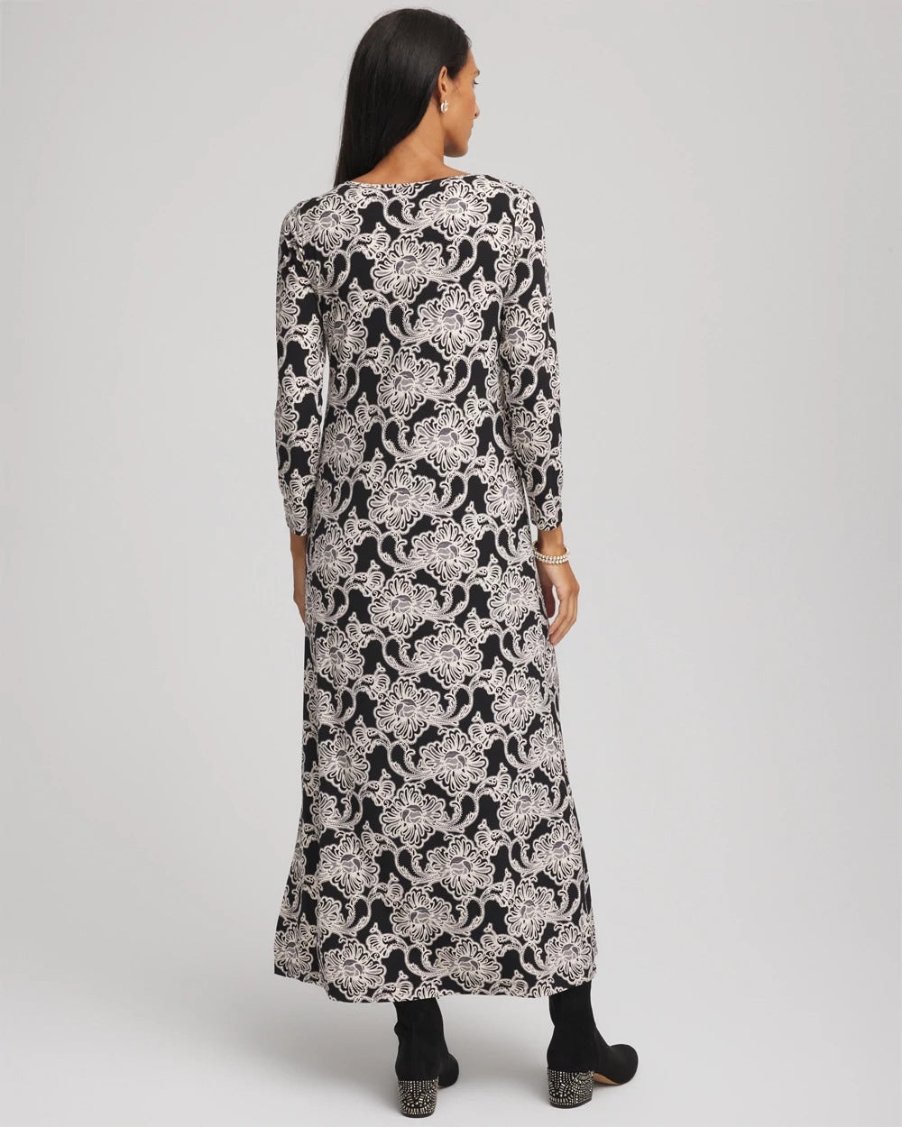 Chico's Clothing Printed Jersey Knit Maxi Dress
