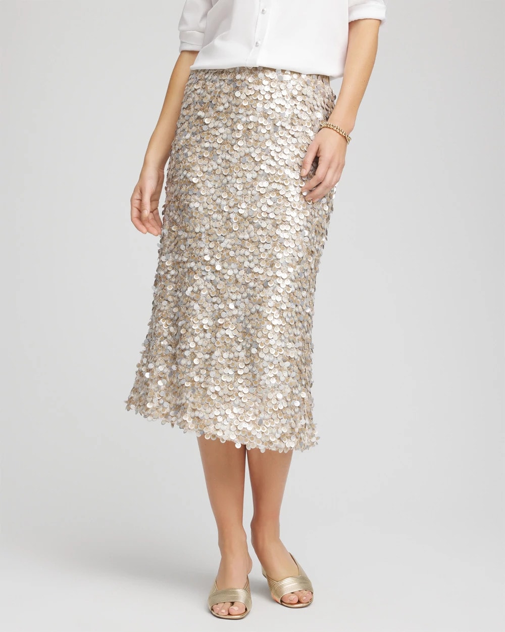 Chico's Clothing Sequins Party Pencil Skirt