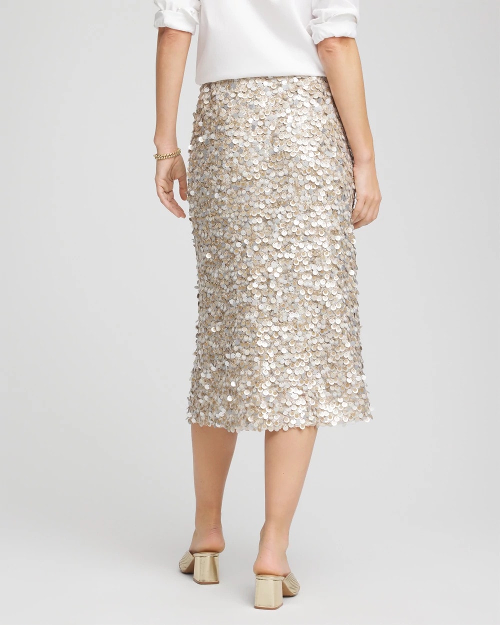Chico's Clothing Sequins Party Pencil Skirt