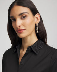 Chico's Clothing Sequin Collar Midi Shirtdress