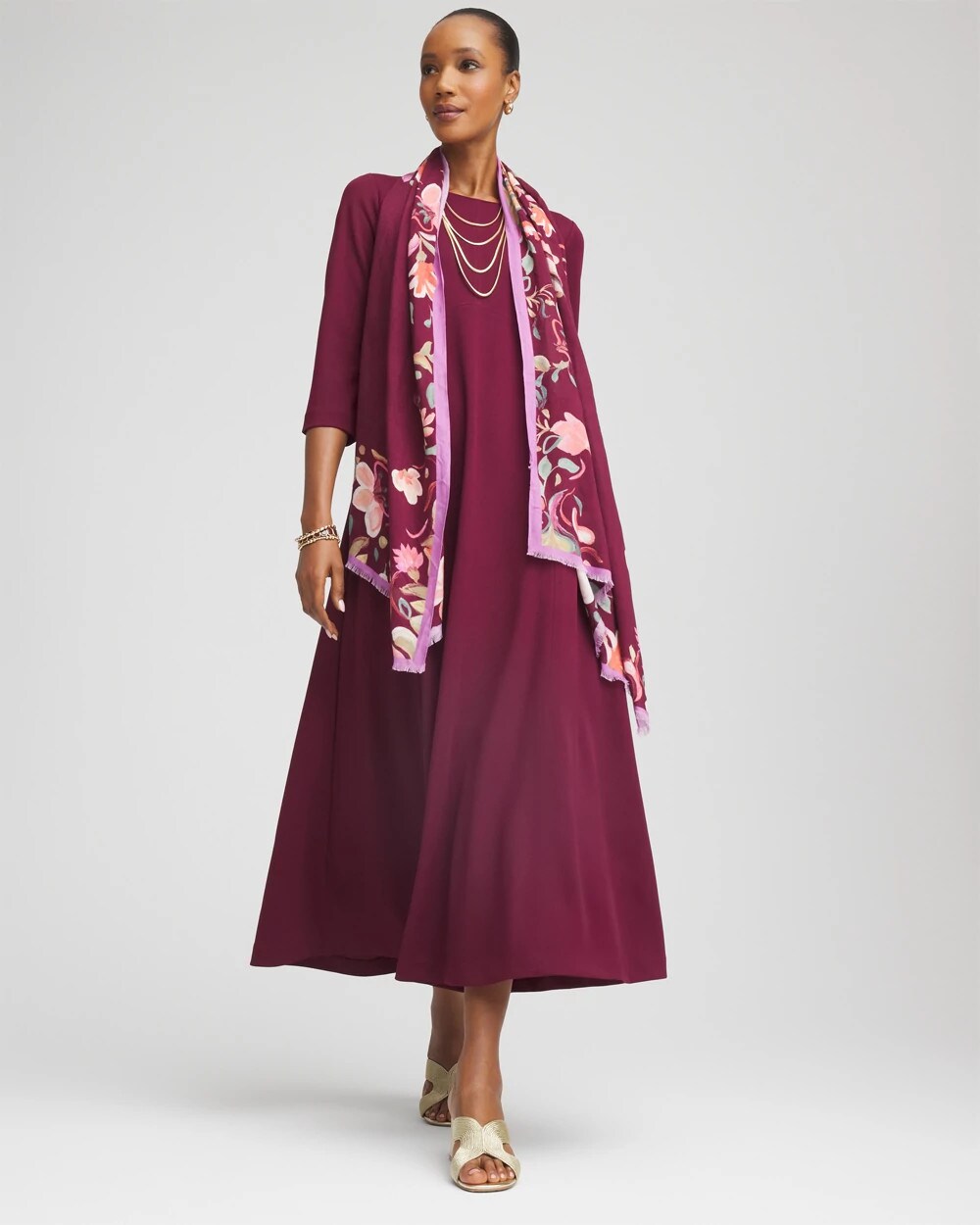 Chico's Clothing Seamed Crepe Maxi Dress