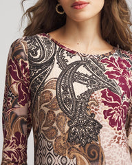 Chico's Clothing Patchwork Boatneck Column Maxi Dress