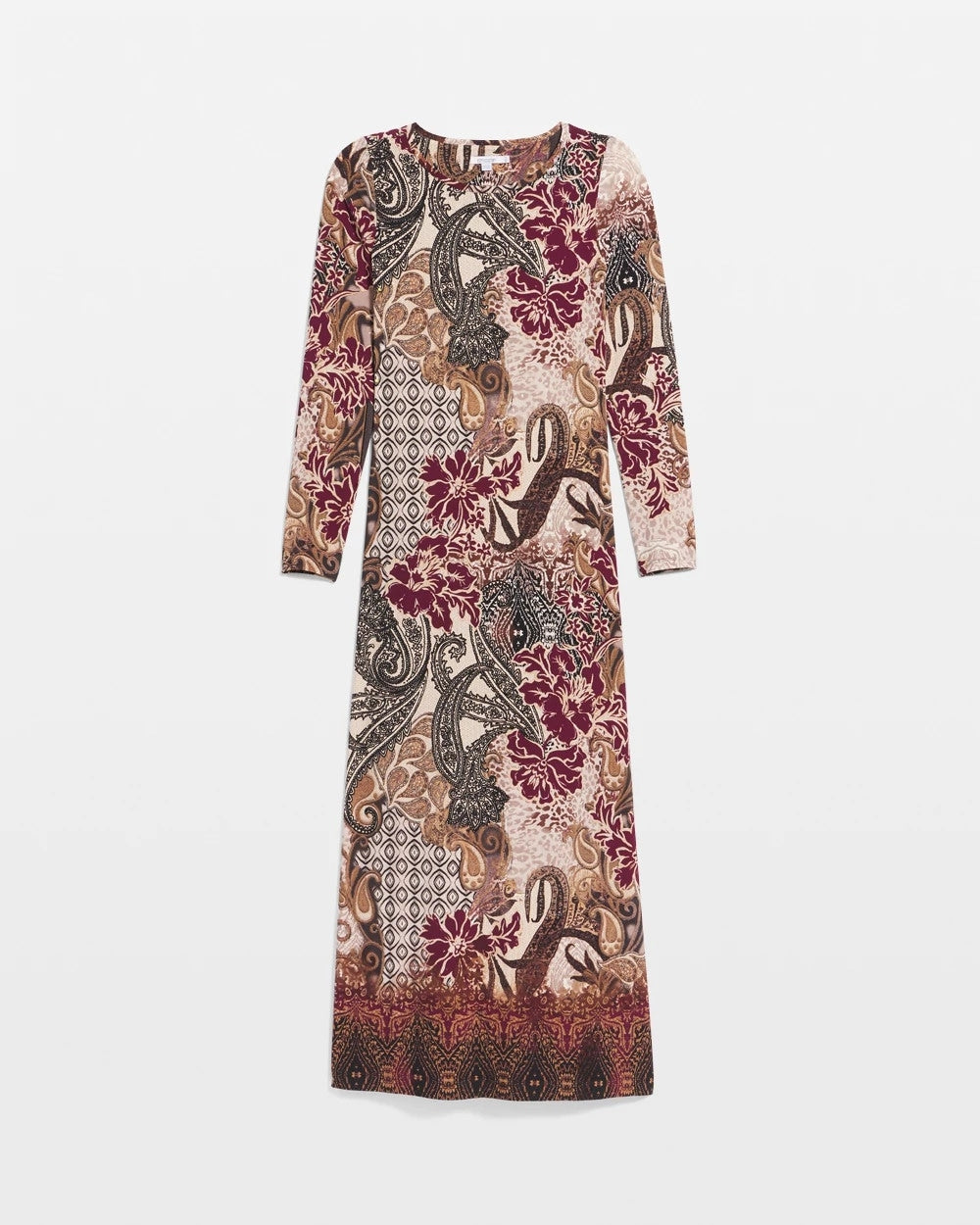 Chico's Clothing Patchwork Boatneck Column Maxi Dress