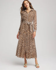 Chico's Clothing Cheetah-Print Godet Dress
