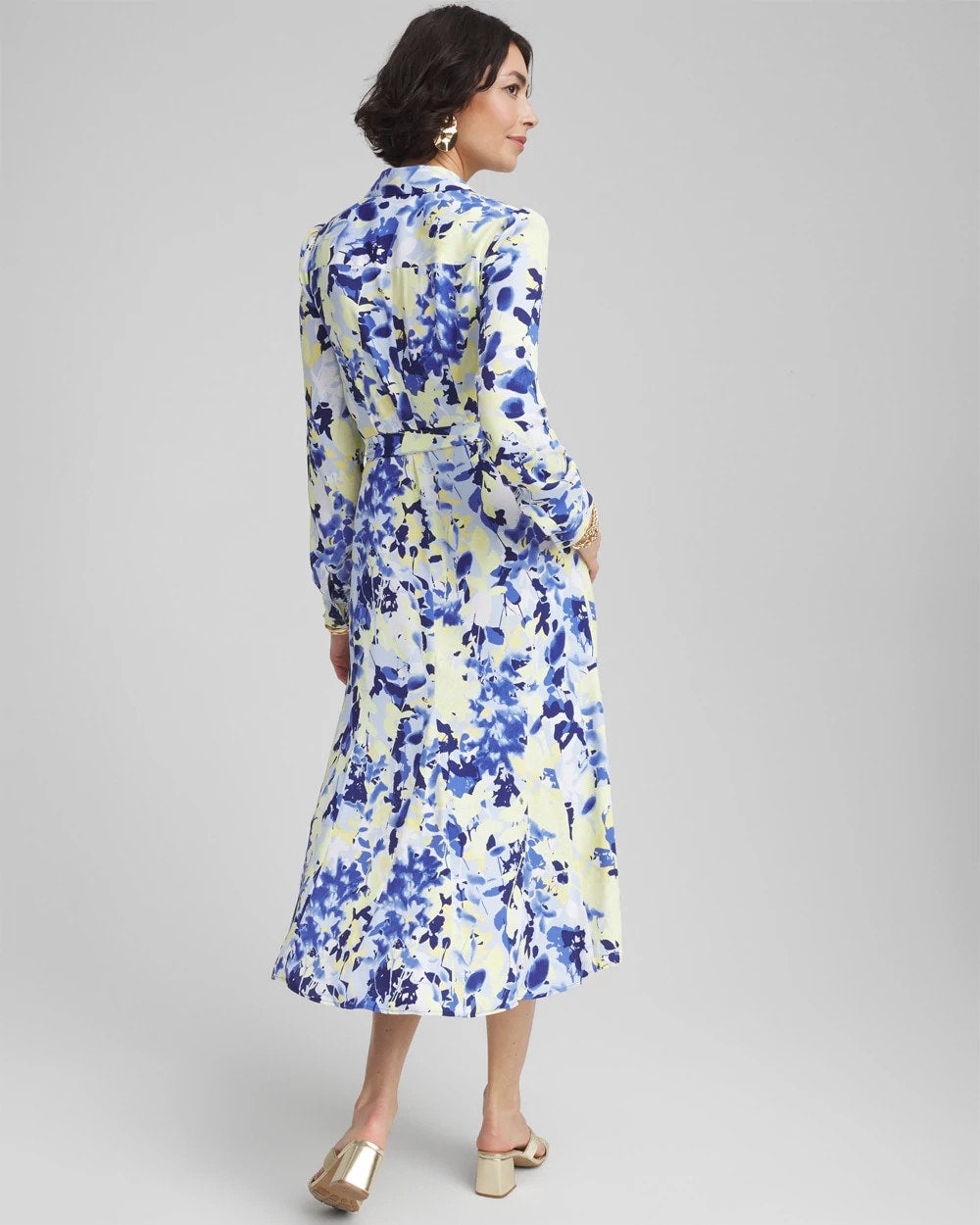 Chico's Clothing Floral Midi Shirtdress