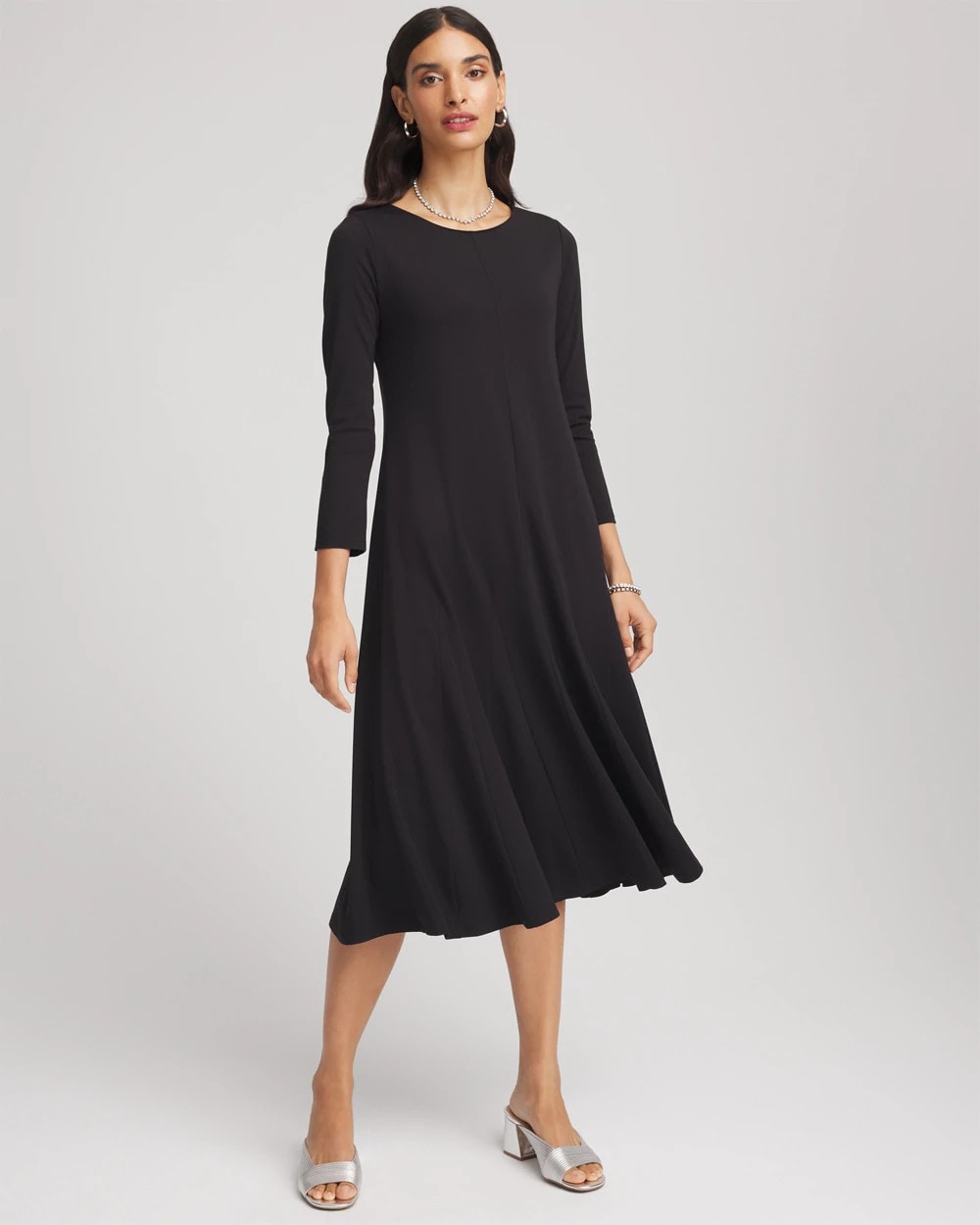 Chico's Clothing Ponte A-line Midi Dress