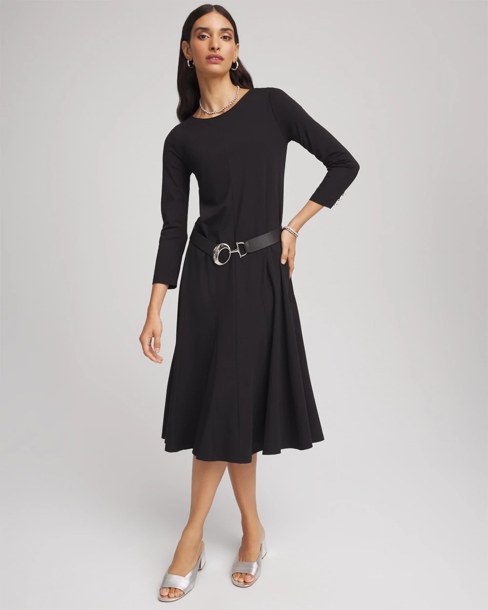 Chico's Clothing Ponte A-line Midi Dress