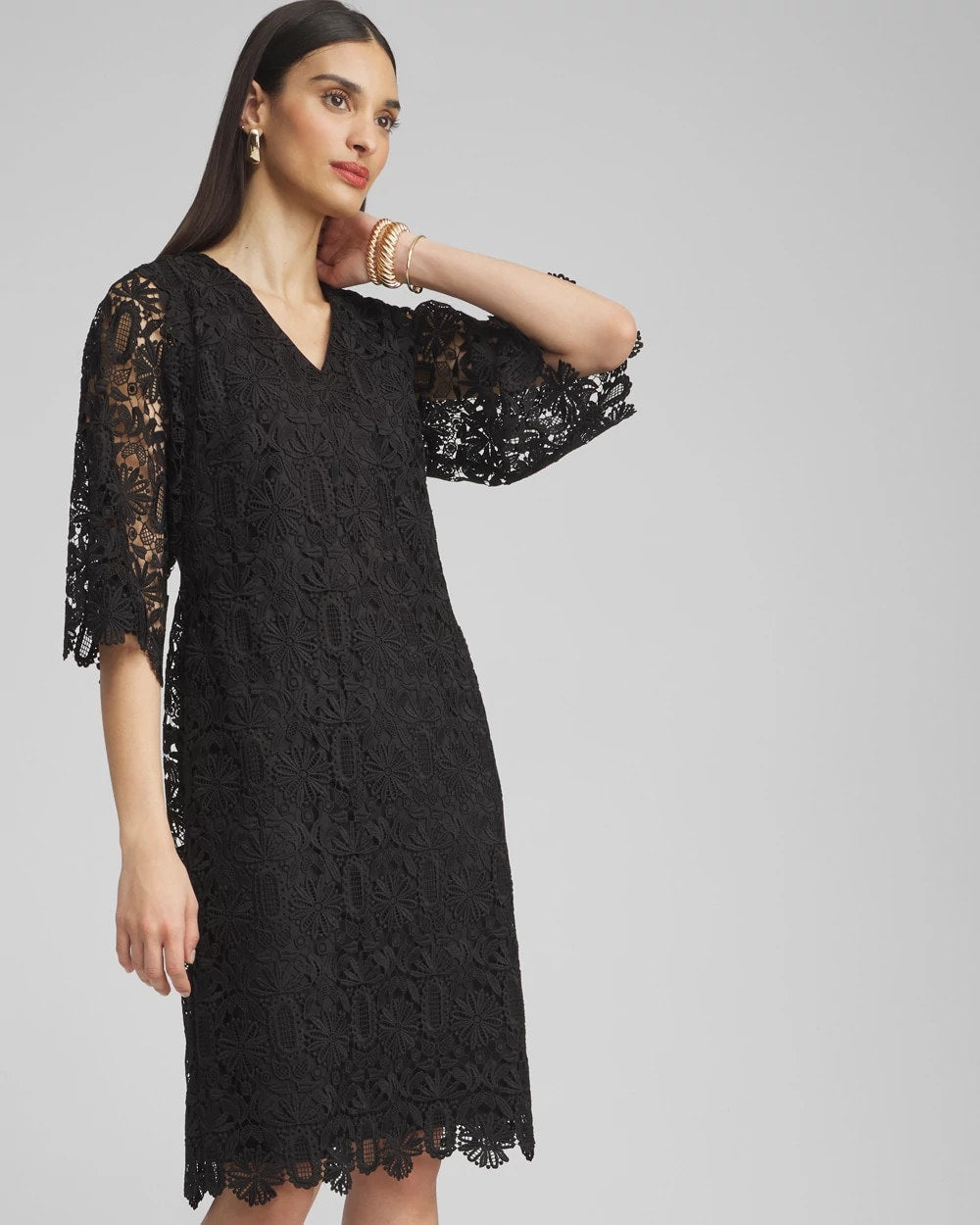 Chico's Clothing Lace Shift Dress
