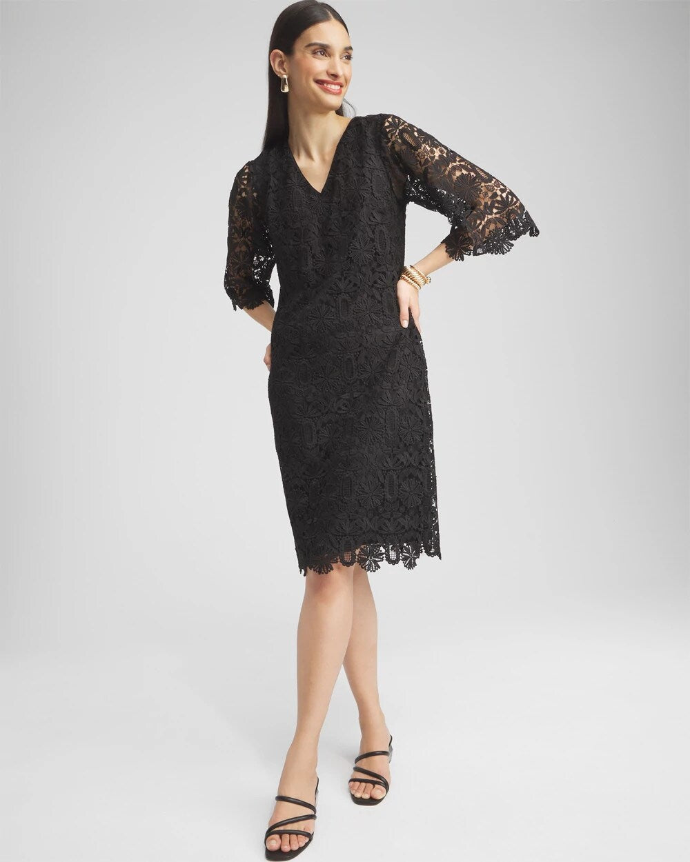 Chico's Clothing Lace Shift Dress