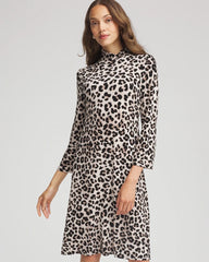 Chico's Clothing Travelers™ Animal-Print Mockneck Midi Dress