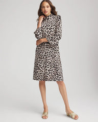 Chico's Clothing Travelers™ Animal-Print Mockneck Midi Dress