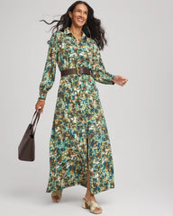 Chico's Clothing Printed Long-Sleeved Shirtdress