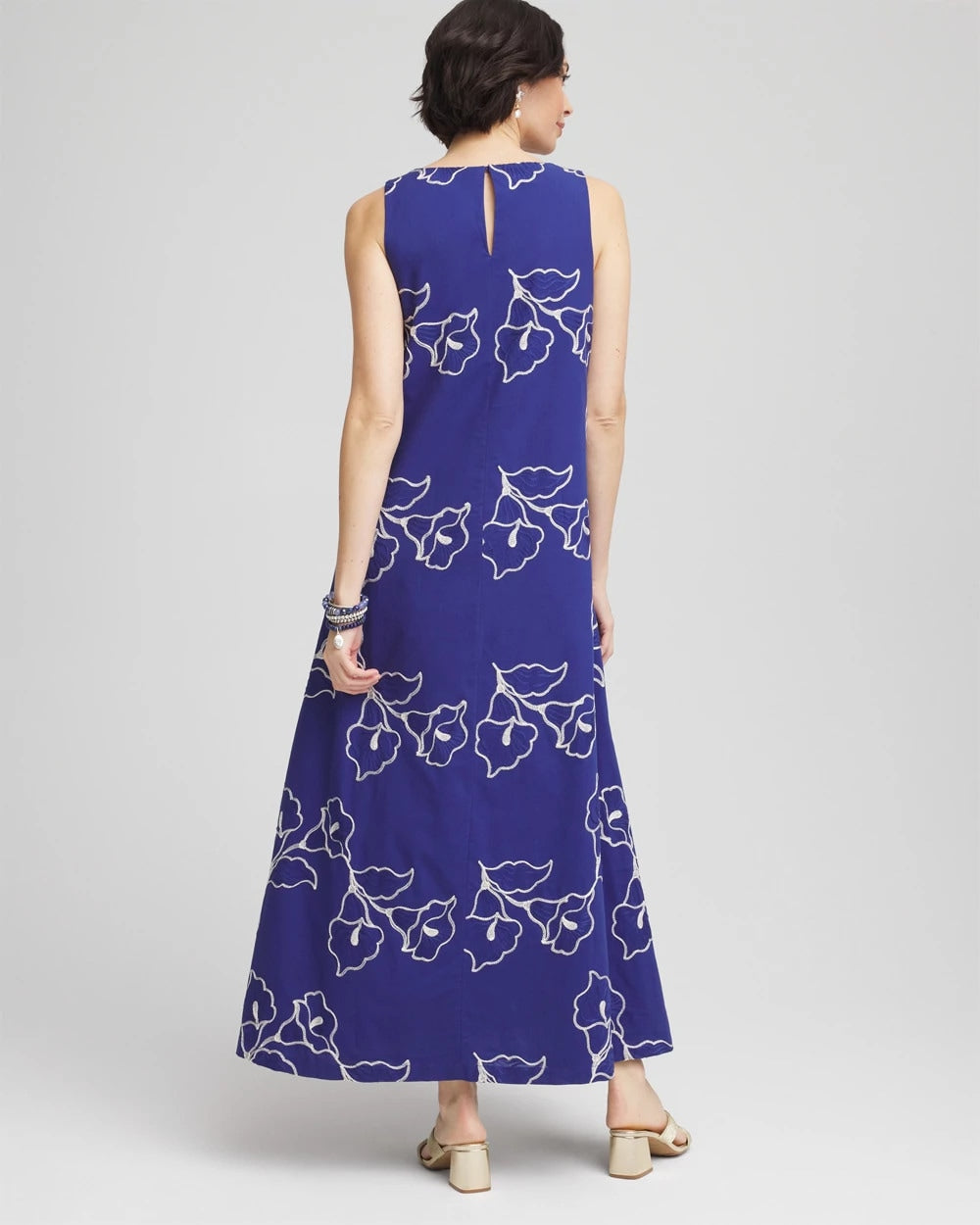 Chico's Clothing Embroidered Sleeveless Maxi Dress