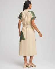 Chico's Clothing Printed Cotton-Voile Popover Midi Dress