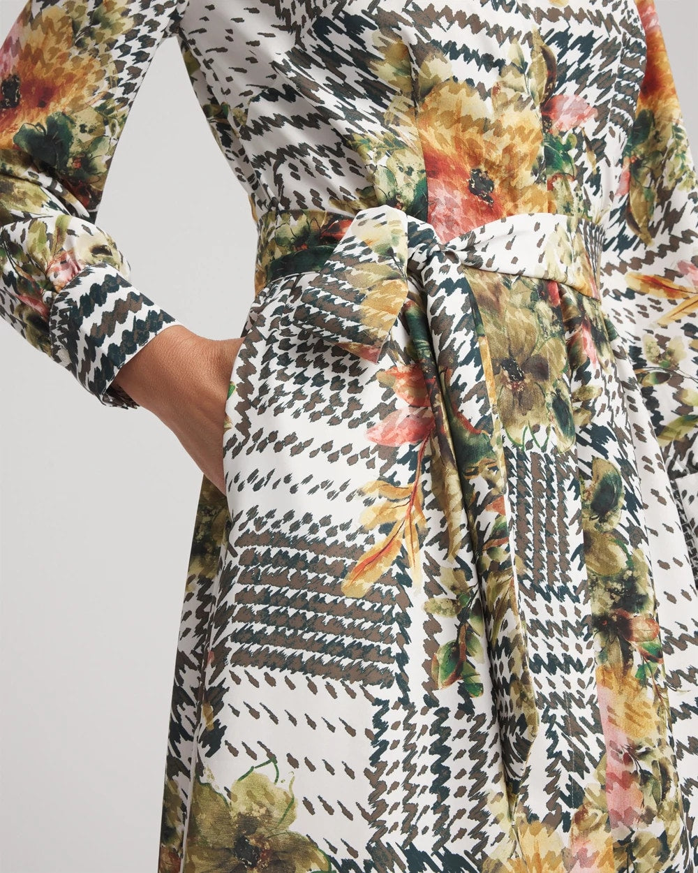 Chico's Clothing Artisanal Floral Print  Maxi Shirtdress