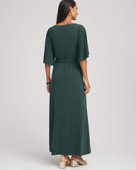 Chico's Clothing Belted Flutter-Sleeve Maxi Dress