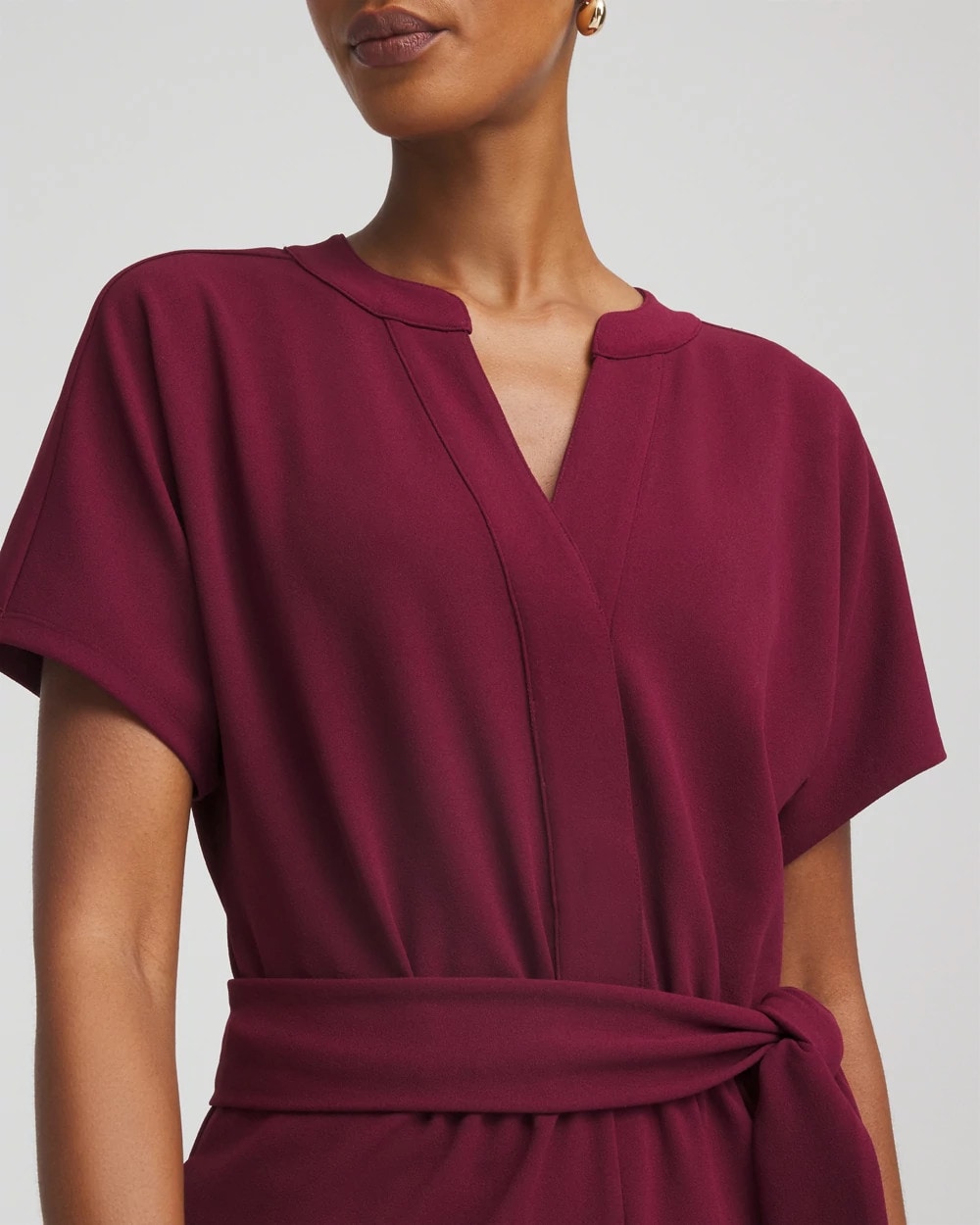Chico's Clothing Belted Dolman-Sleeve Jumpsuit