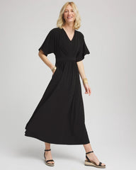 Chico's Clothing Flutter-Sleeved Jersey Maxi Dress
