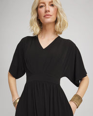 Chico's Clothing Flutter-Sleeved Jersey Maxi Dress