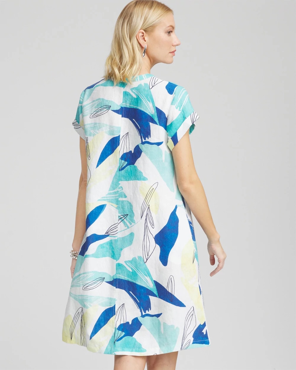 Chico's Clothing Cuff Sleeve Linen Dress
