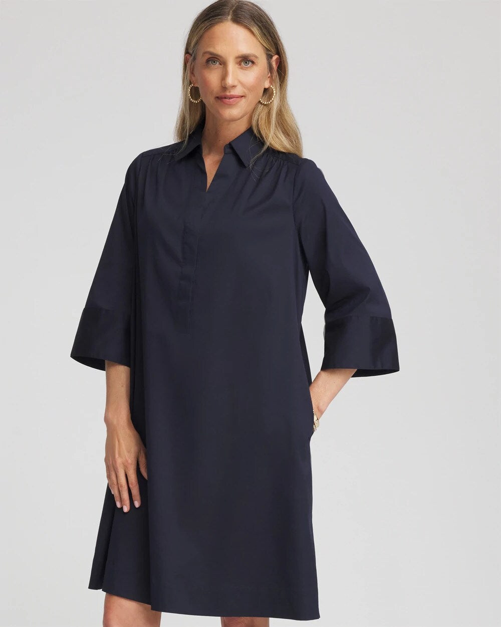 Chico's Clothing Cotton-Blend Popover Dress