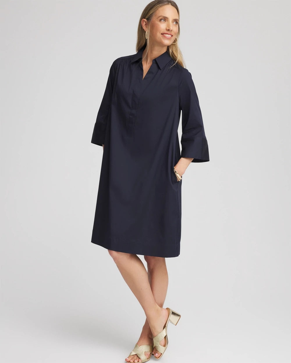 Chico's Clothing Cotton-Blend Popover Dress