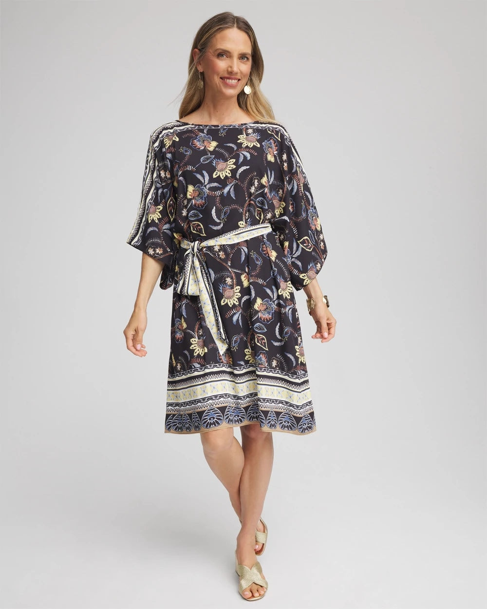 Chico's Clothing Georgette Boatneck Kaftan Dress