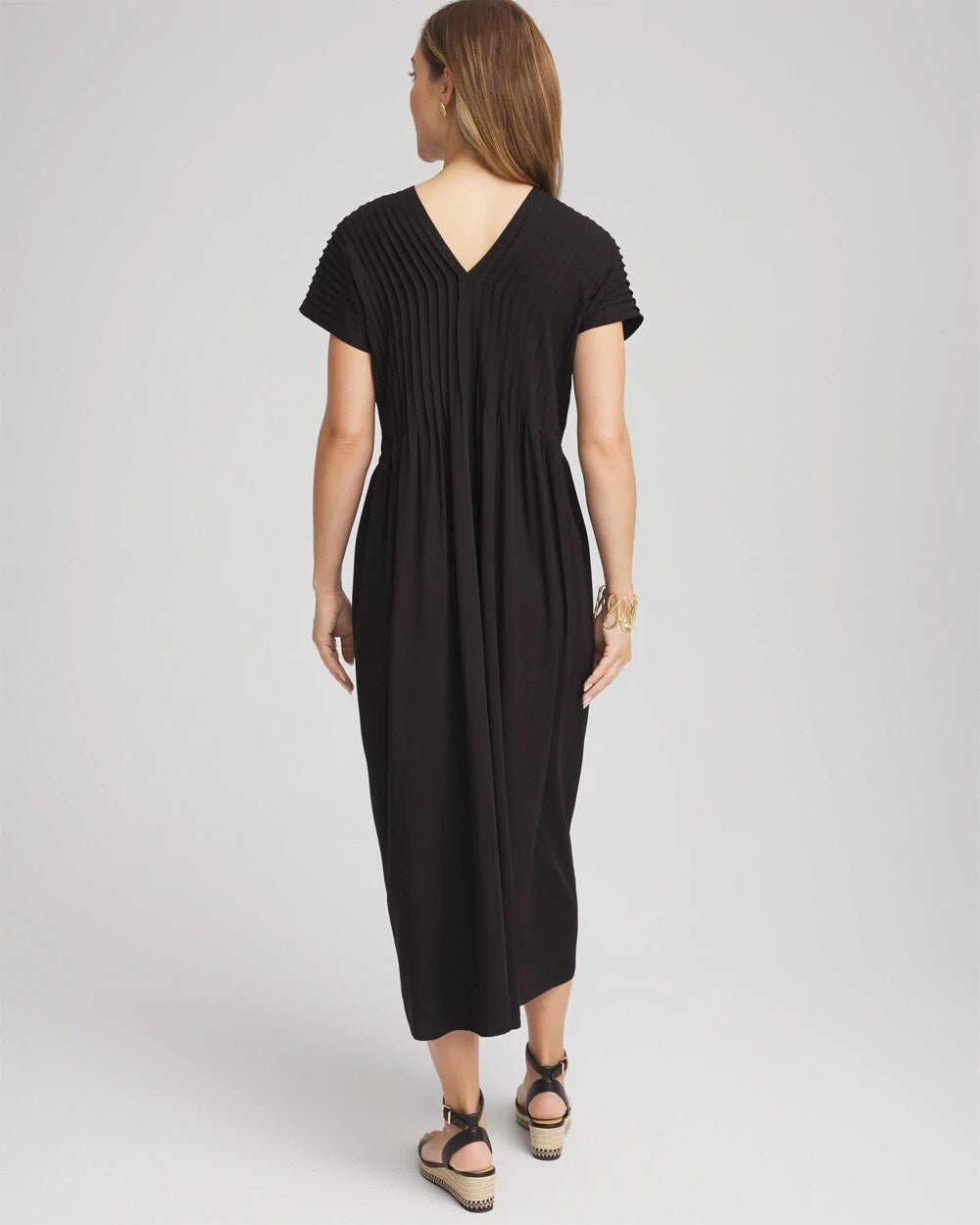 Chico's Clothing Silk-Twill Popover Midi Dress