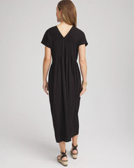 Chico's Clothing Silk-Twill Popover Midi Dress