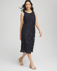 Chico's Clothing Travelers™ Mesh Appliqué Midi Dress