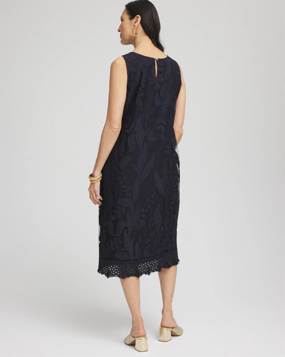 Chico's Clothing Travelers™ Mesh Appliqué Midi Dress