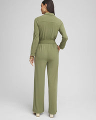 Chico's Clothing Belted Jersey Maxi Jumpsuit