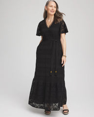 Chico's Clothing Crochet-Lace Maxi Dress