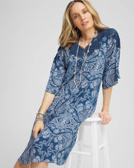 Chico's Clothing Crepe Lace-Neck Dress