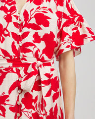 Chico's Clothing Floral Ruffle-Sleeved Midi Dress