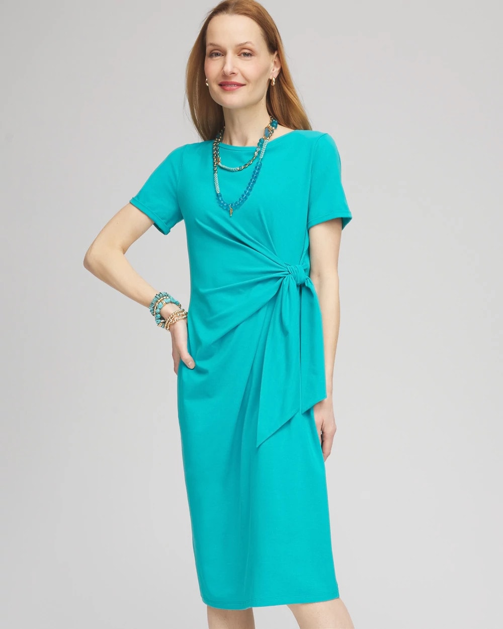 Chico's Clothing Twist Tie-Front Dress