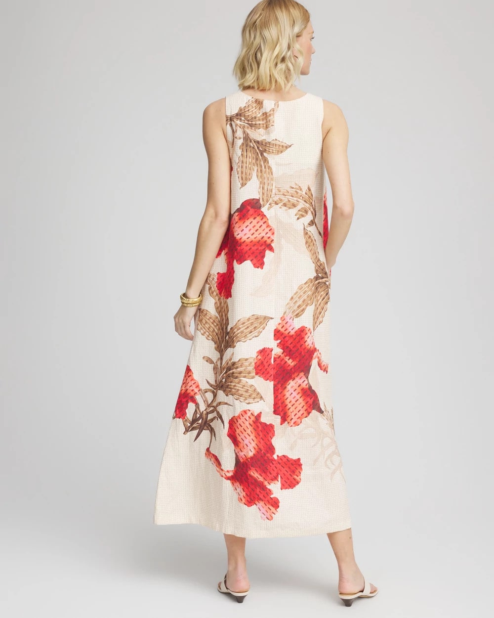 Chico's Clothing Floral Tank Linen Maxi Dress
