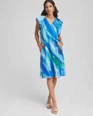 Chico's Clothing Cotton-Silk Voile Popover Dress