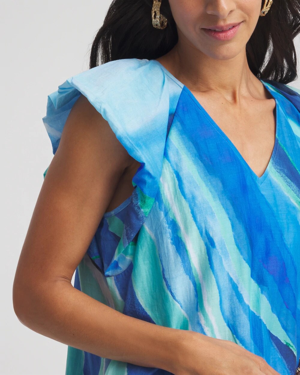 Chico's Clothing Cotton-Silk Voile Popover Dress