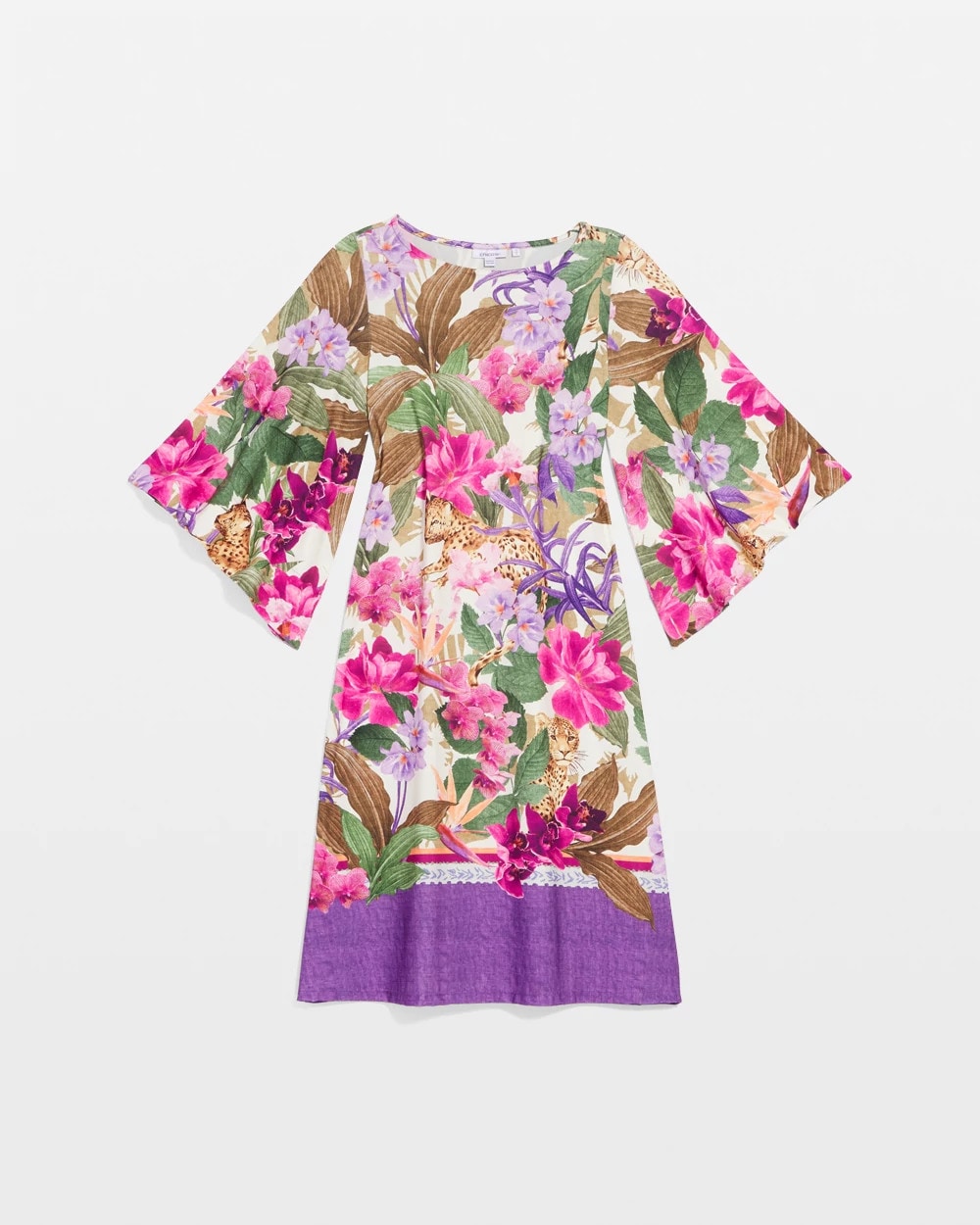 Chico's Clothing Island Angel-Sleeve Boat Neck Dress