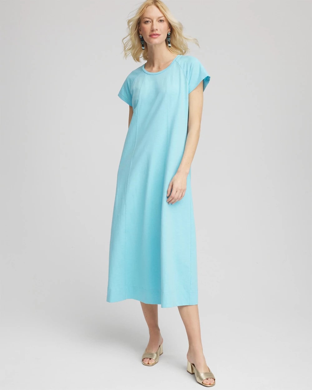 Chico's Clothing Short-Sleeved Maxi Dress