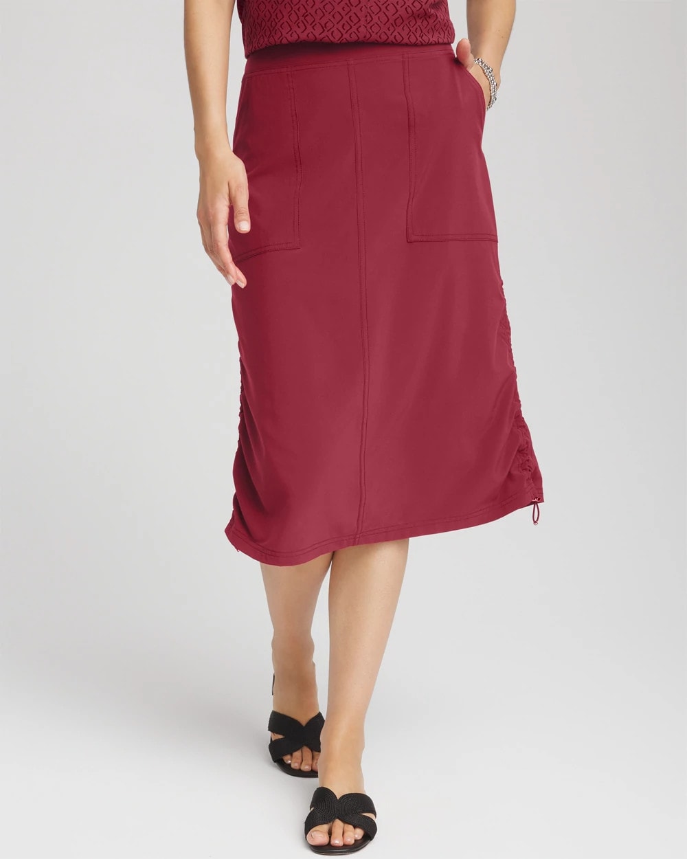 Chico's Clothing Zenergy® UPF Bungee-Hem Pull-On Skirt