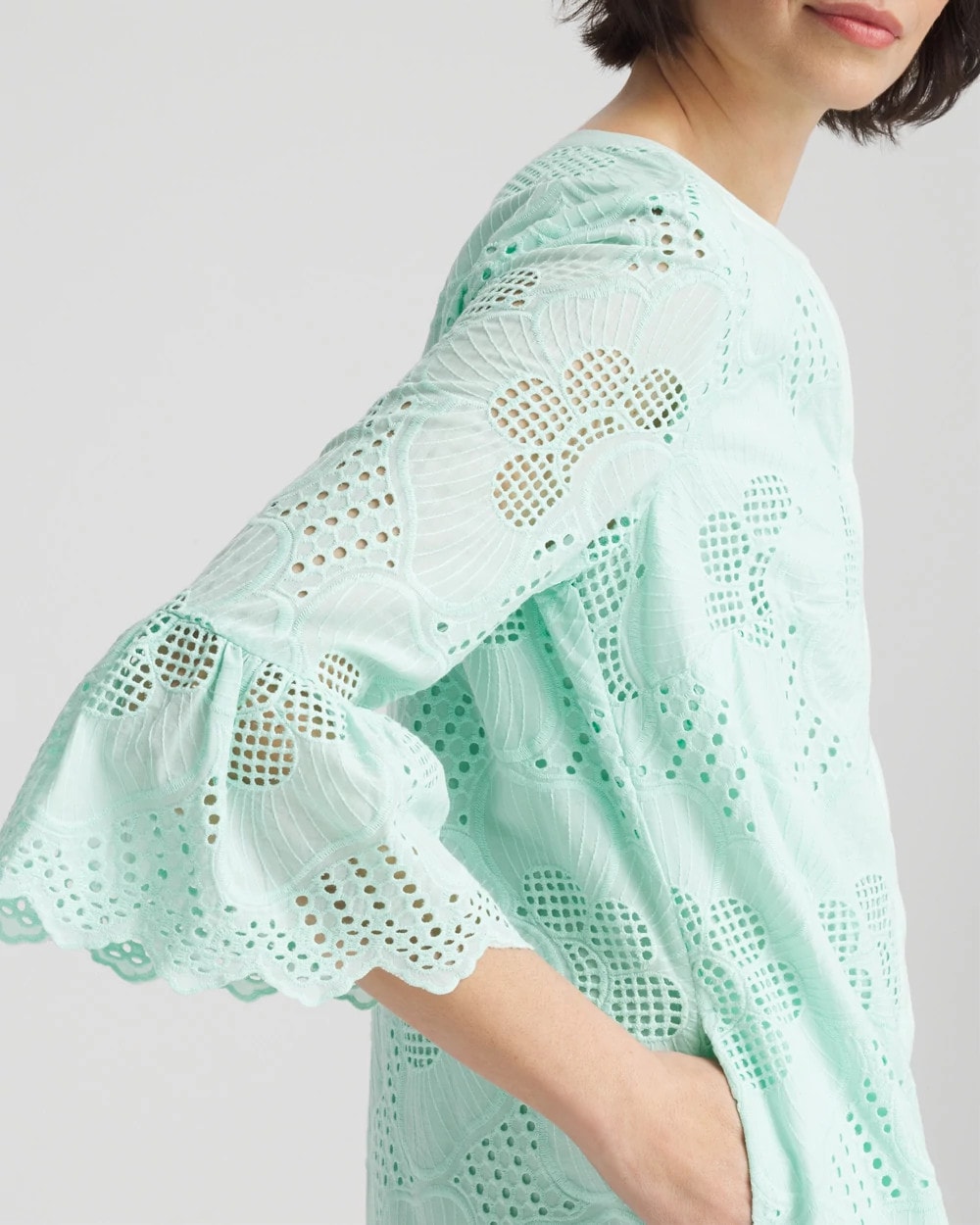 Chico's Clothing Eyelet Cotton Voile Dress