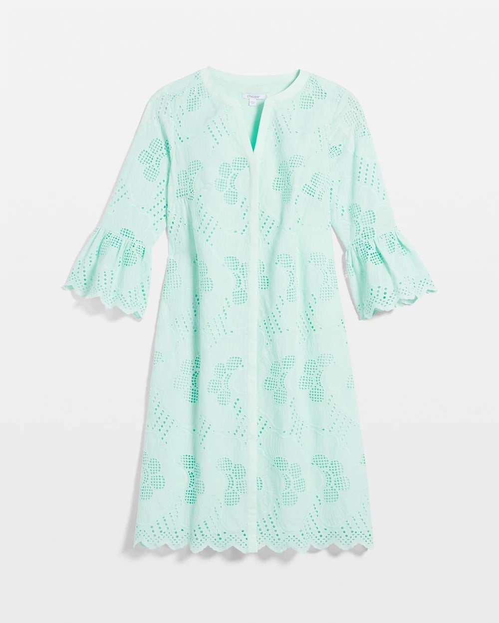 Chico's Clothing Eyelet Cotton Voile Dress