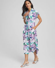 Chico's Clothing Hammered Rayon Midi Shirtdress