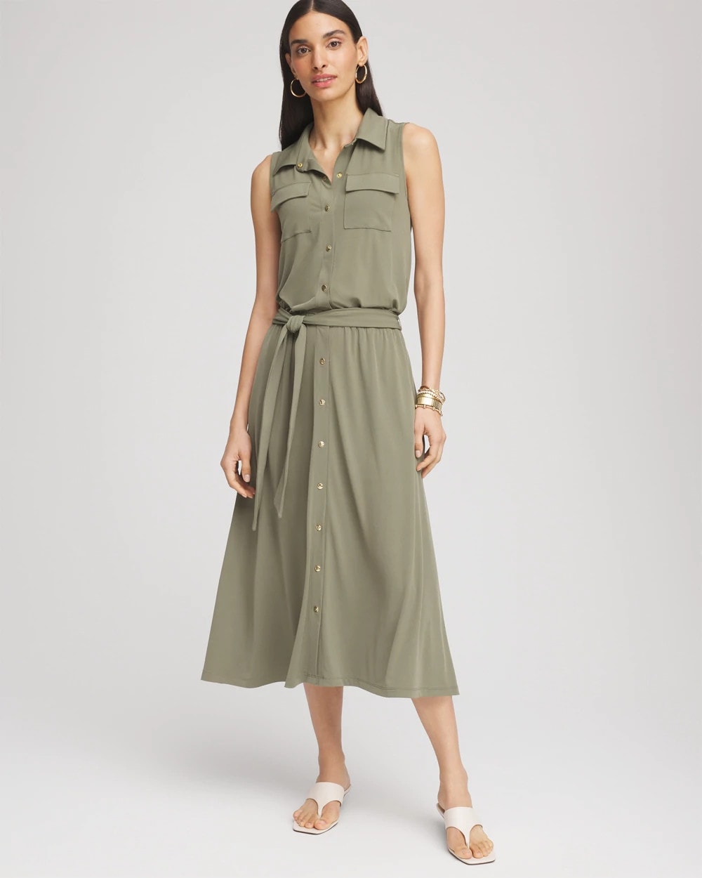 Chico's Clothing Travelers™ Knit Sleeveless Shirtdress