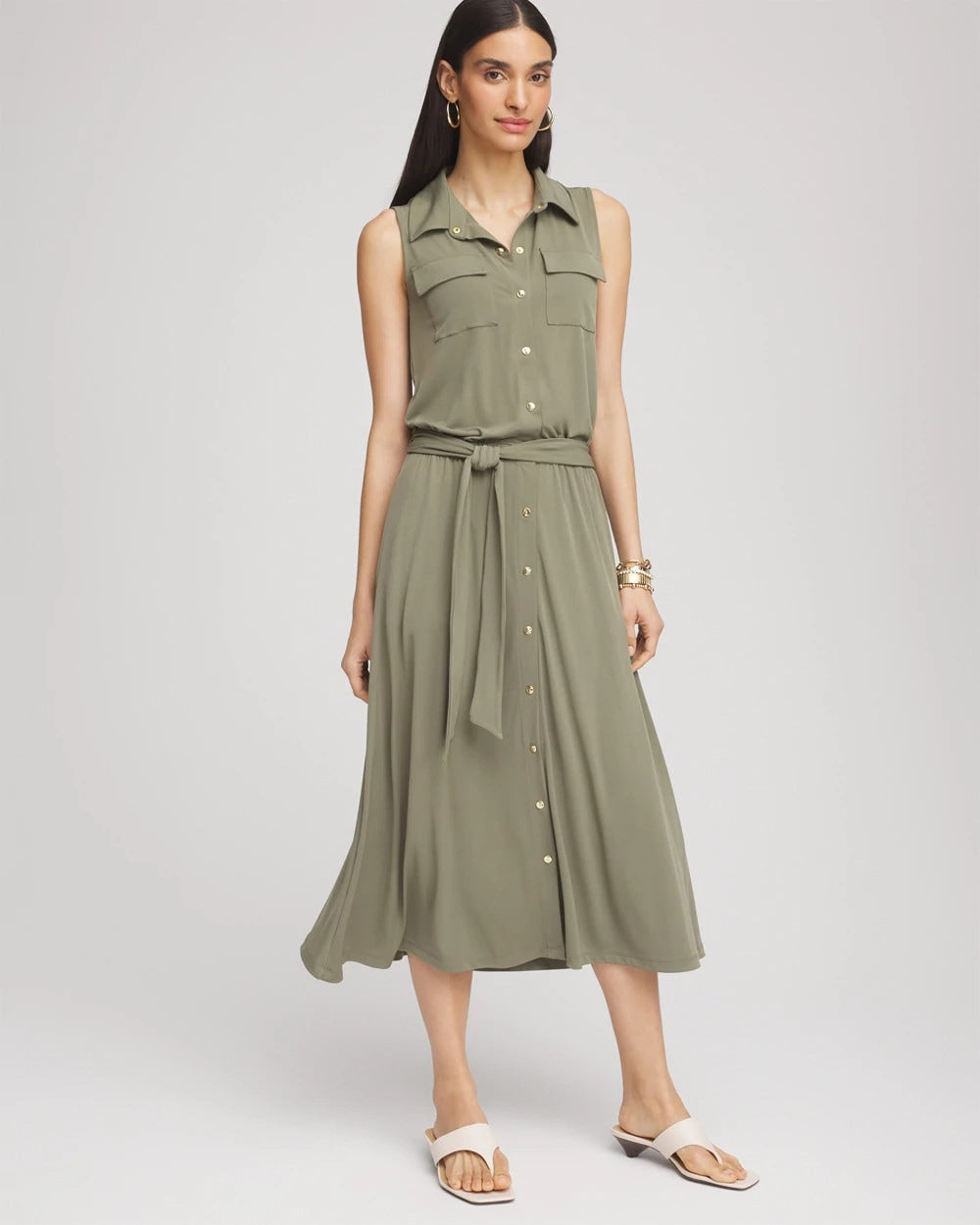Chico's Clothing Travelers™ Knit Sleeveless Shirtdress